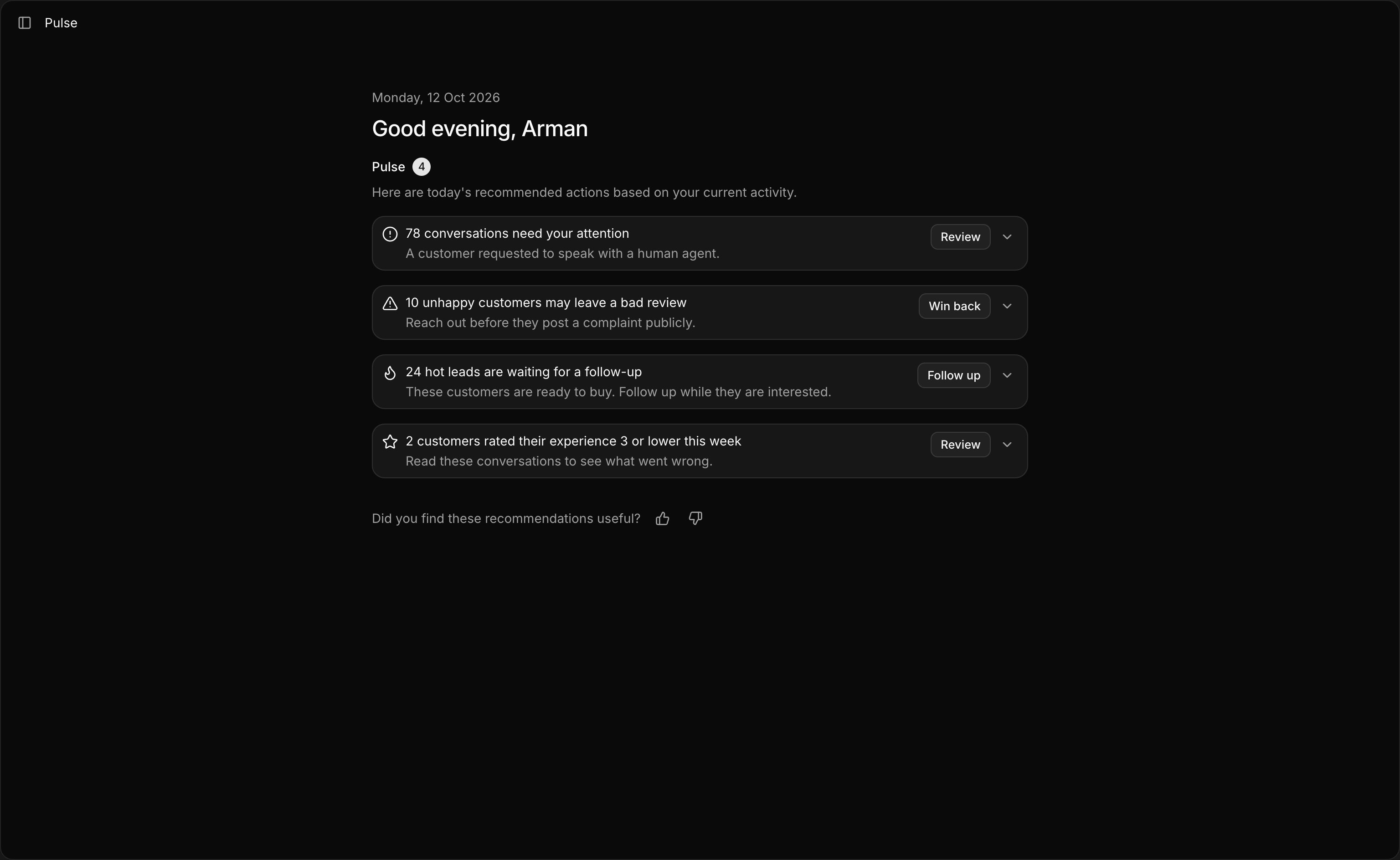Rework dashboard